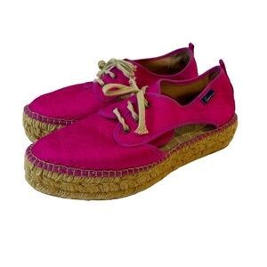 Gaimo Ronda Fuchsia Pink Silk Jute Platform Espadrilles sz 37 / US 6.5-7